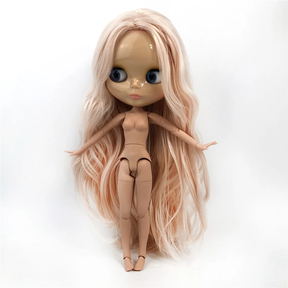 Factory Blyth Doll wave hair Tan skin Blyth Dolls Joint nude Body DIY BJD toys Fashion toy for Girl Christmas Toys doll 2022 New