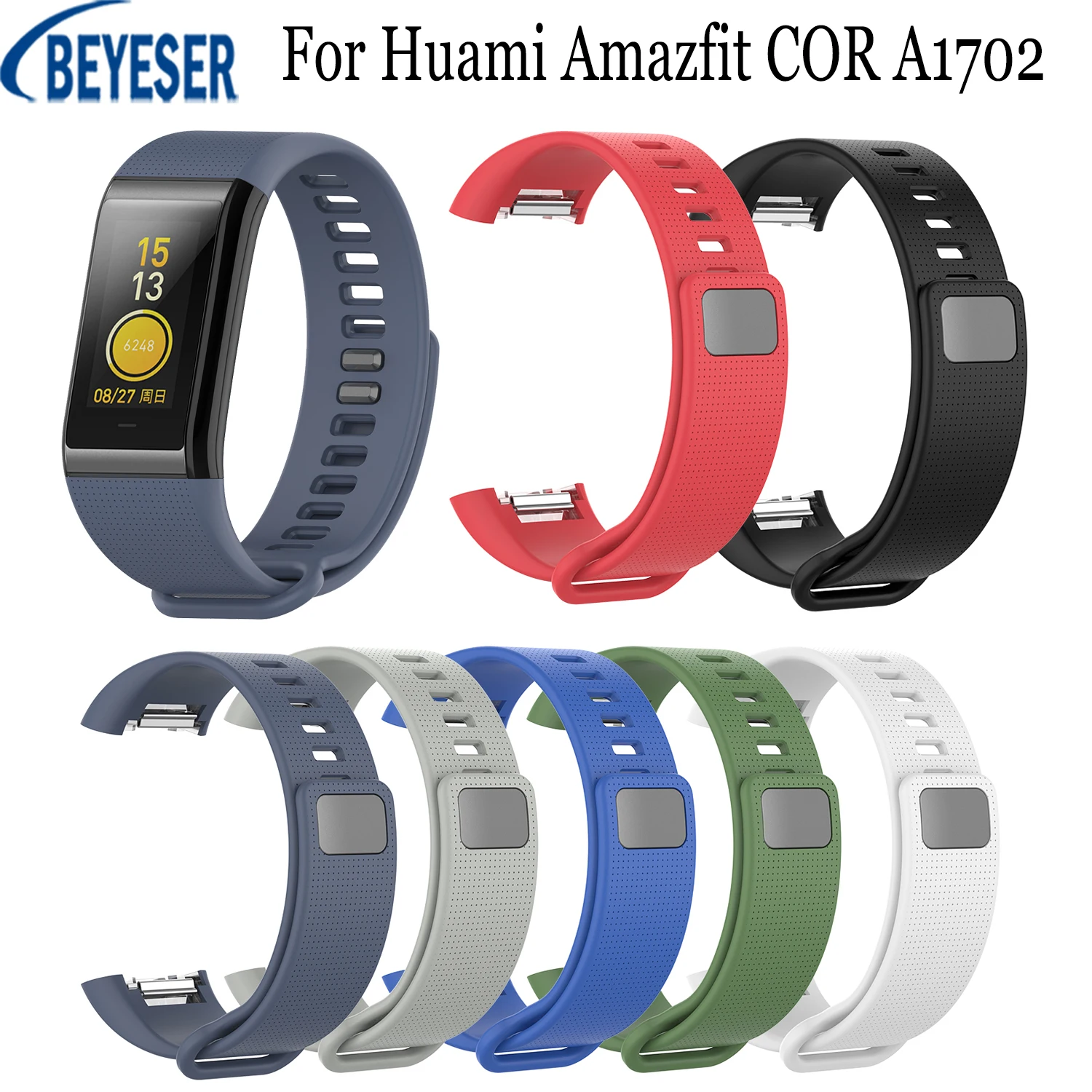 Pulseira de relógio smartwatch esportivo, pulseiras de silicone originais compatíveis com huami amazfit cor a1702