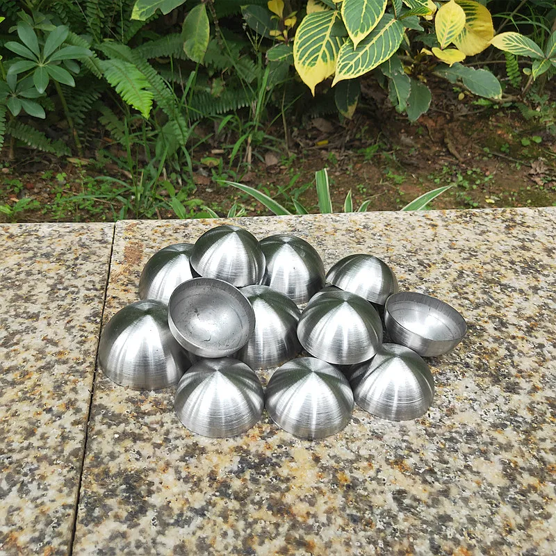 Diameter51mm-600mm Wire drawing stainless steel brushed matte indoor and outdoor hollow decorated semi-spherical steel pipe head