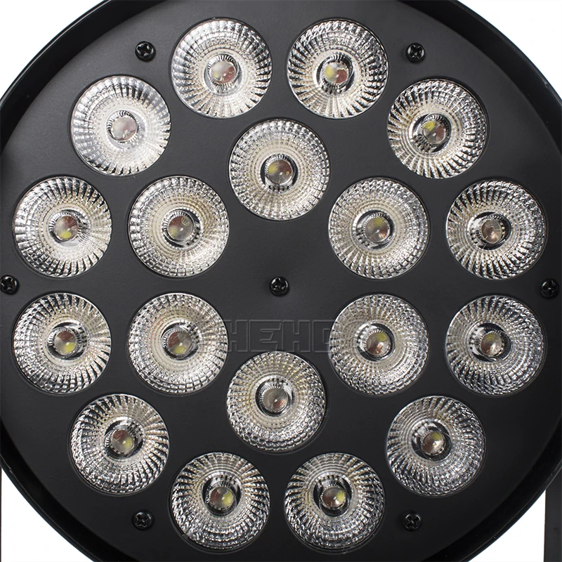 SHEHDS-luz Par LED de aleación de aluminio, iluminación RGBWA + UV en aluminio, DMX 512, luz de escenario Impermeable IP20 para Dj, 18x18, 6 en 1