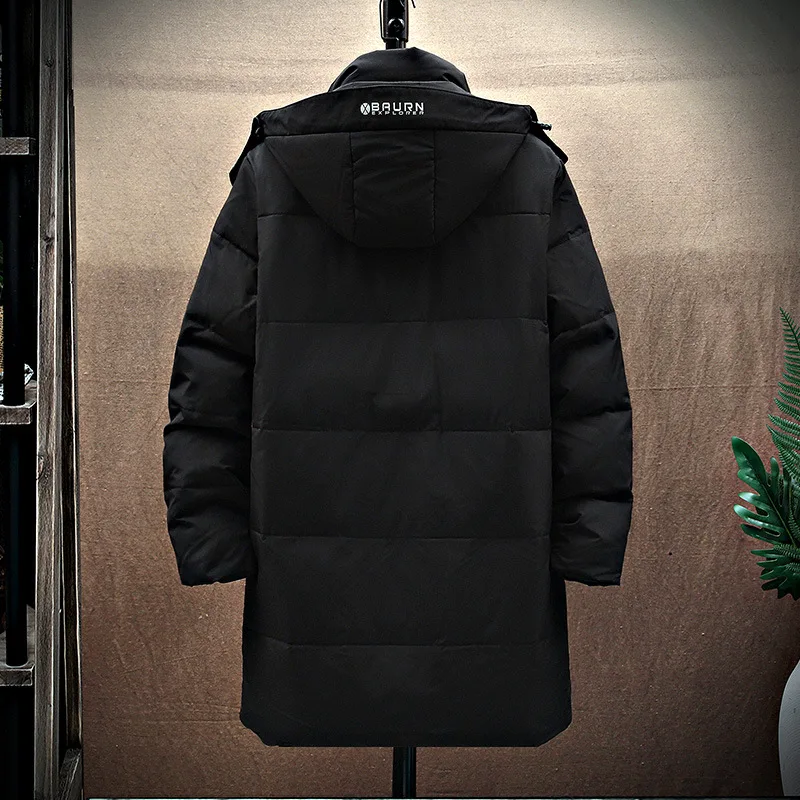 2022 New Men Winter Down Jacket High Quality Long Thick Warm Coat Fashion Trens Grey Black Youth Parkas
