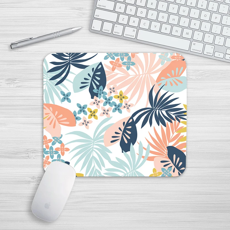 Small Fresh Tropical Rainforest Style For Gaming Laptop Computer Desk Mat Mouse Pad Wrist Rests Mat Office Desk Set Accessories