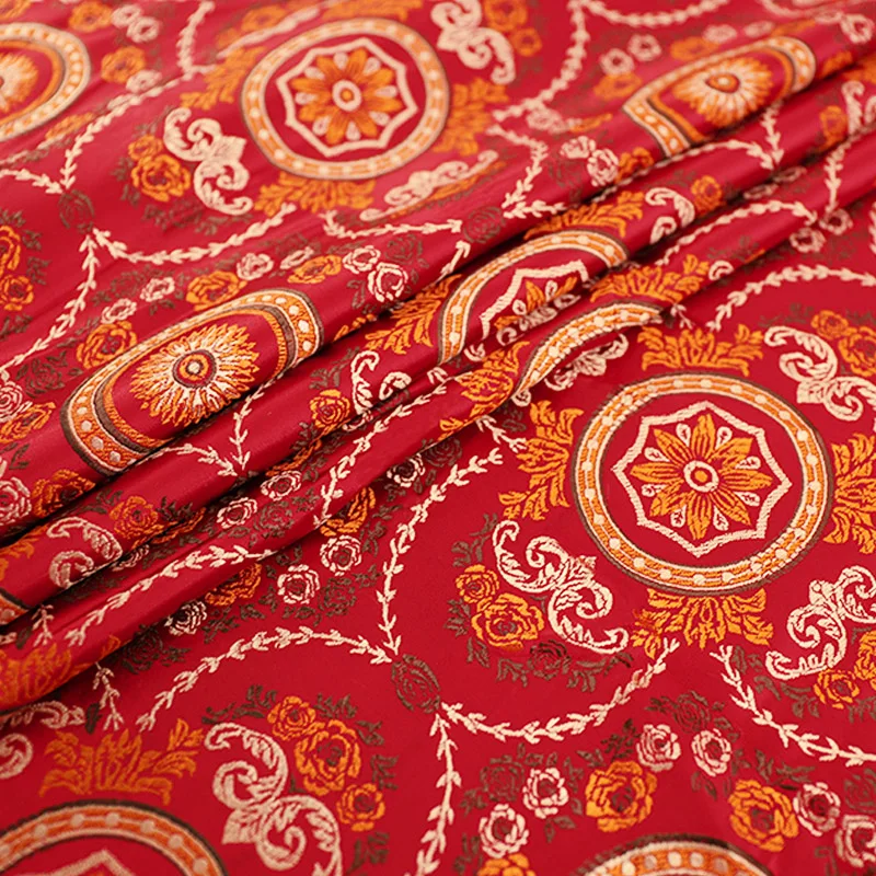 Brocade jacquard fabric satin fabric for cheongsam kimono and bags DIY clothing material fabrics