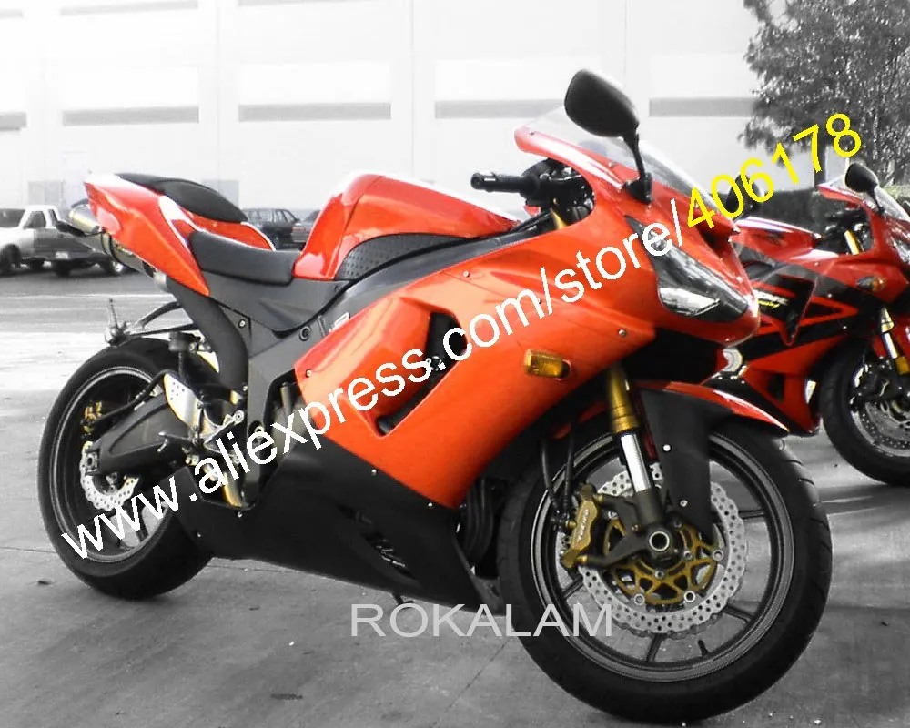 

Обвес для мотоцикла Kawasaki Ninja ZX-6R 05-06 (2005-2006), комплект обтекателей ZX6R (литье под давлением)
