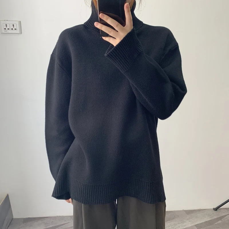 Winter Sweater 2021 Korean Version Of The Solid Color Thick Sweater Female Sweater Alpaca Long Sleeve