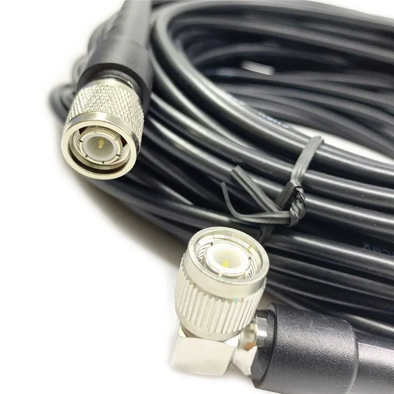20M 90 Degree TNC to TNC Male Connector Cable for Trimble Antenna Port Black