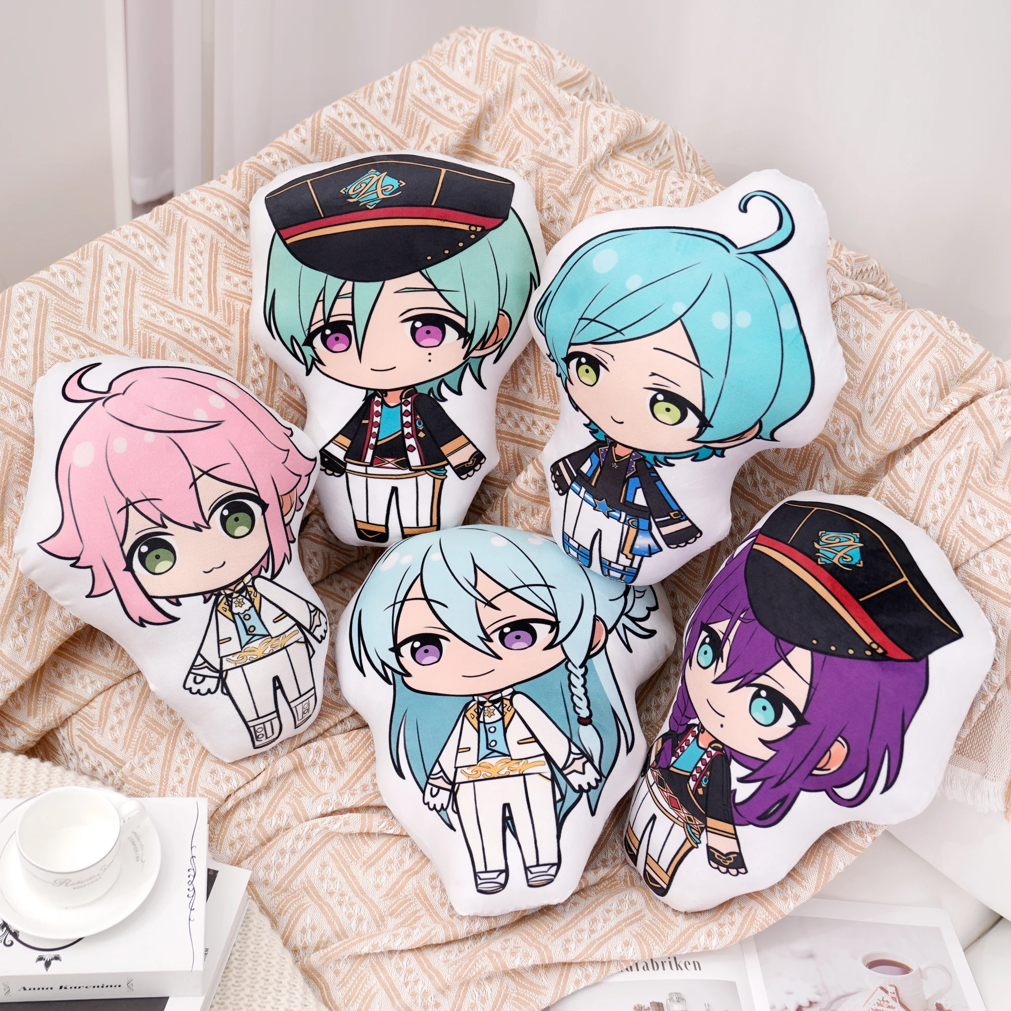 Ensemble Stars Cartoons Anime Toy Plush, Eichi Sakuma Rei Throw Pillow, Cosplay Sofá Almofada, impressão frente e verso, Girl Fans, 45cm