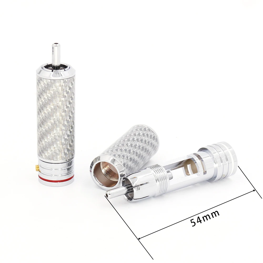 4 Audiocrast Sợi Carbon HIFI RCA Cắm Hi Cấp Rhodium Mạ Cổng Kết Nối RCA Cho Diy Cáp RCA
