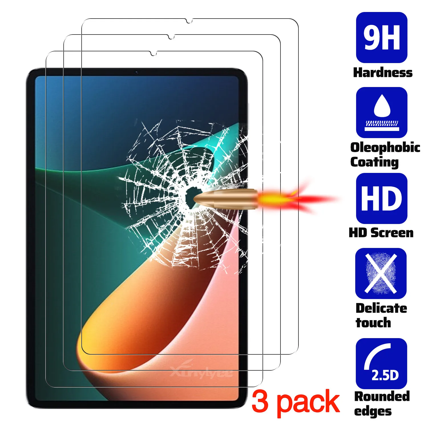 

Screen Protector for Xiaomi Pad 5 (11") Tablet Protective Film Tempered Glass 2.5D Rounded edges