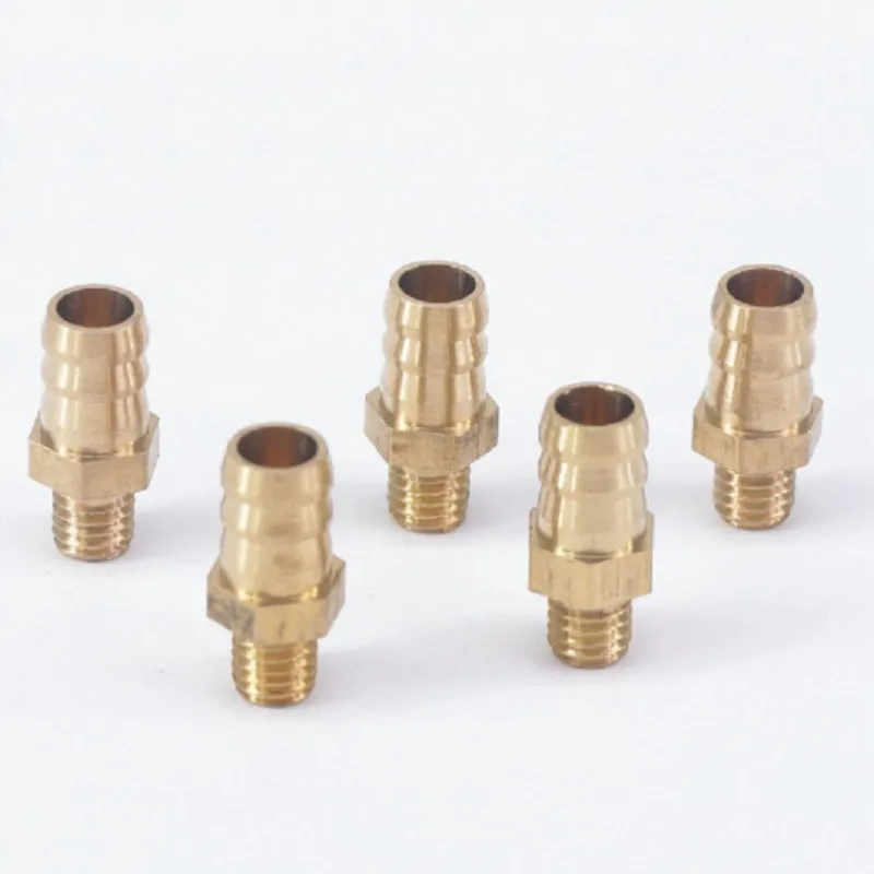 

LOT 5 Hose Barb I/D 6mm x M5 Metric Male Thread Brass coupler Splicer Connector fitting for Fuel Gas Water