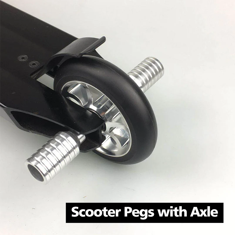 Mosodo Pro Scooter Pegs Aluminum Scooter Parts for Stunt Scooter Kick Scooter Replacement with Axle Scooter Accessories 2pcs/set