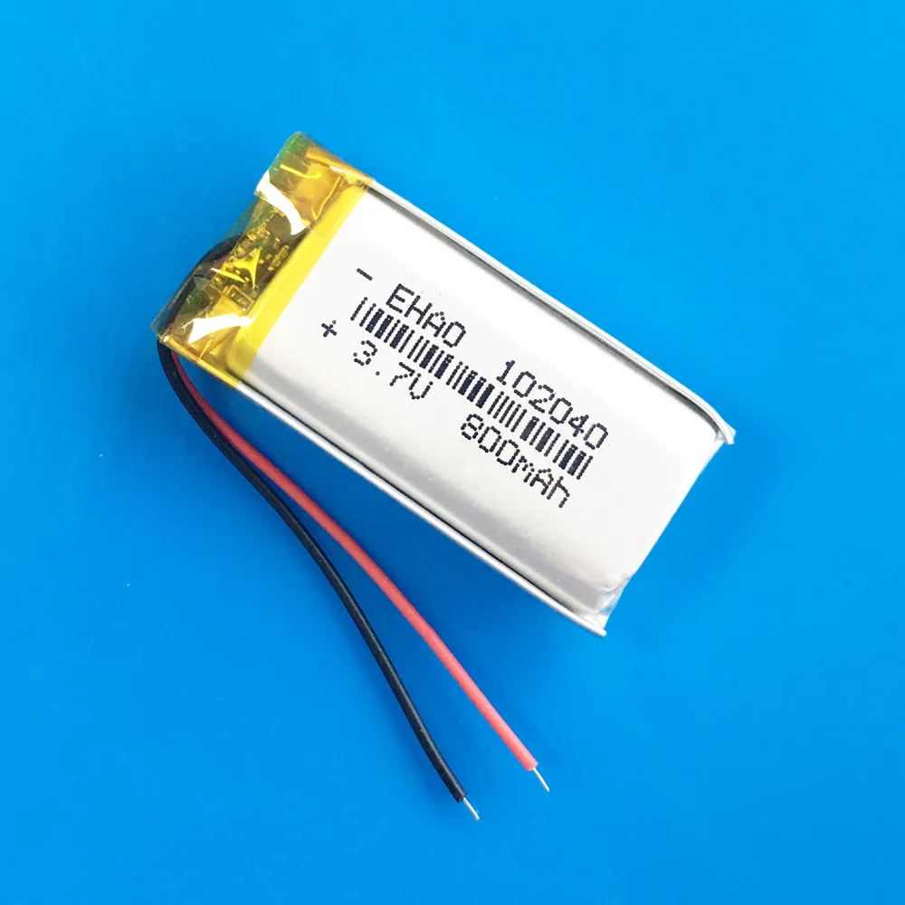 3.7V 800mAh Lipo Polymer Lithium Rechargeable Battery 102040 For GPS DVD Bluetooth Recorder Camera Massager Smart Watch