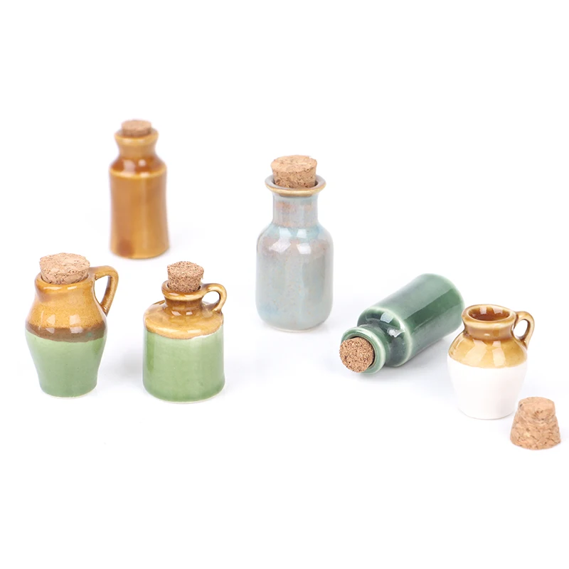 1Pcs 1:12 Dollhouse Miniature Ceramics Jar Seasoning Jar Kitchen Toy Home Decor