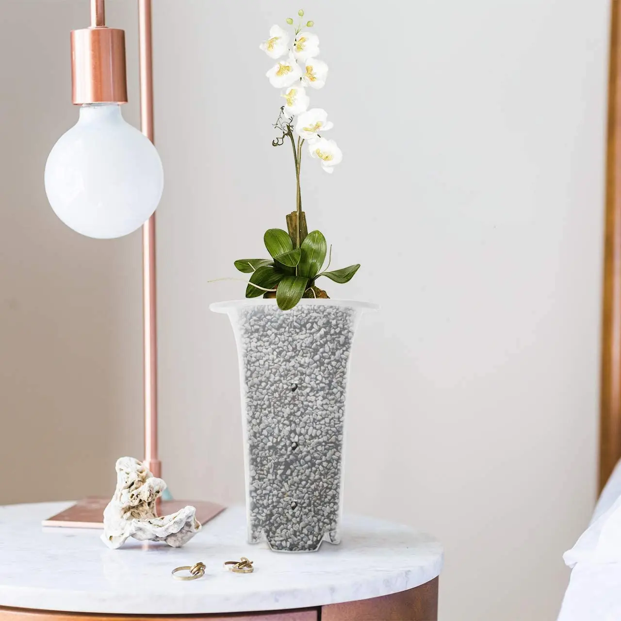 Macetas de orquídeas, maceta de plantación de flores, florero de jardinería, contenedores de plástico de red hidropónica, agujeros de jardín con plántulas de drenaje