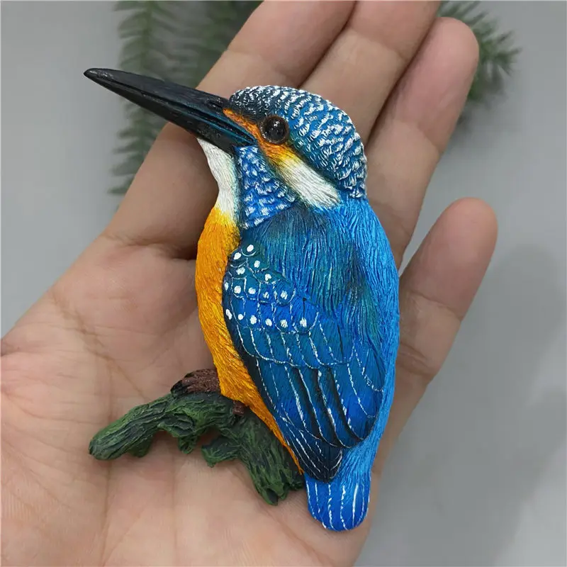 New Hand-painted Cute Kingfisher 3D Fridge Magnets Tourism Souvenirs Refrigerator Magnetic Stickers Gift