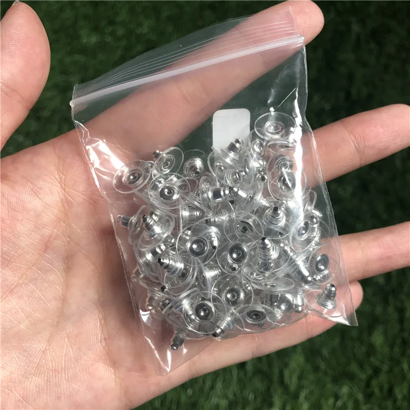 100-200 teile/los Gummi Ohr Stopper Earnuts Stud Ohrring Zurück Liefert Für DIY Schmuck Machen Zubehör Großhandel – Detail 2