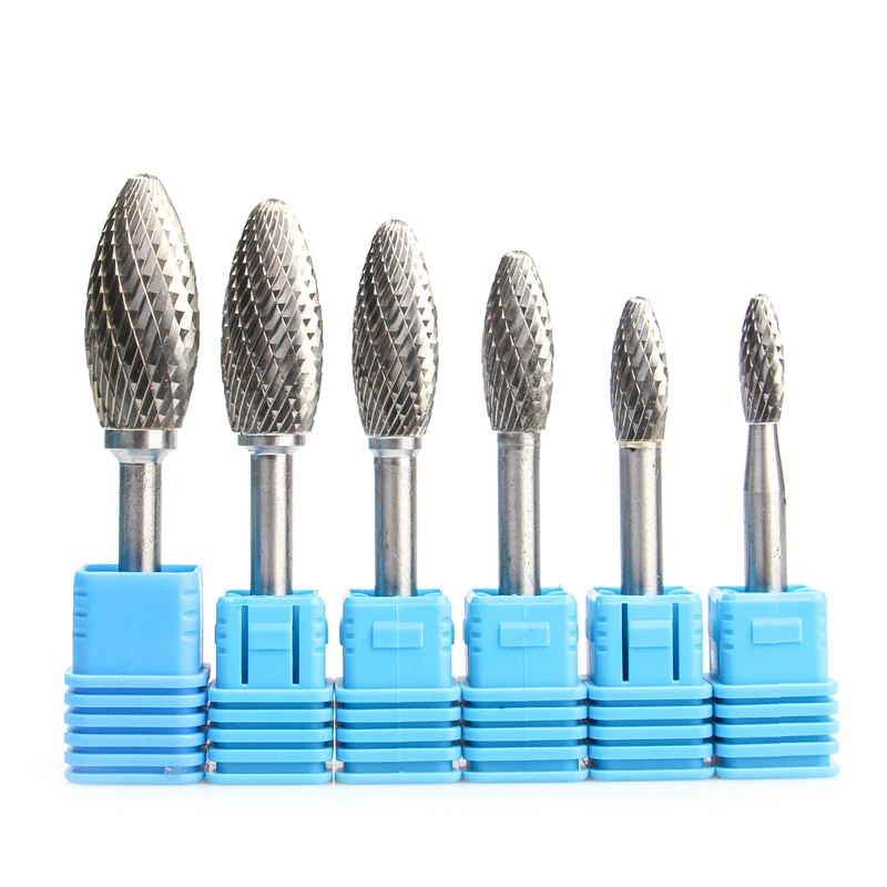 YG8 Alloy Rotary File 1Pc HX Type Double Slot Tungsten Steel Wood Carving Grinding Head Hard Metal Milling Cutter For Copper
