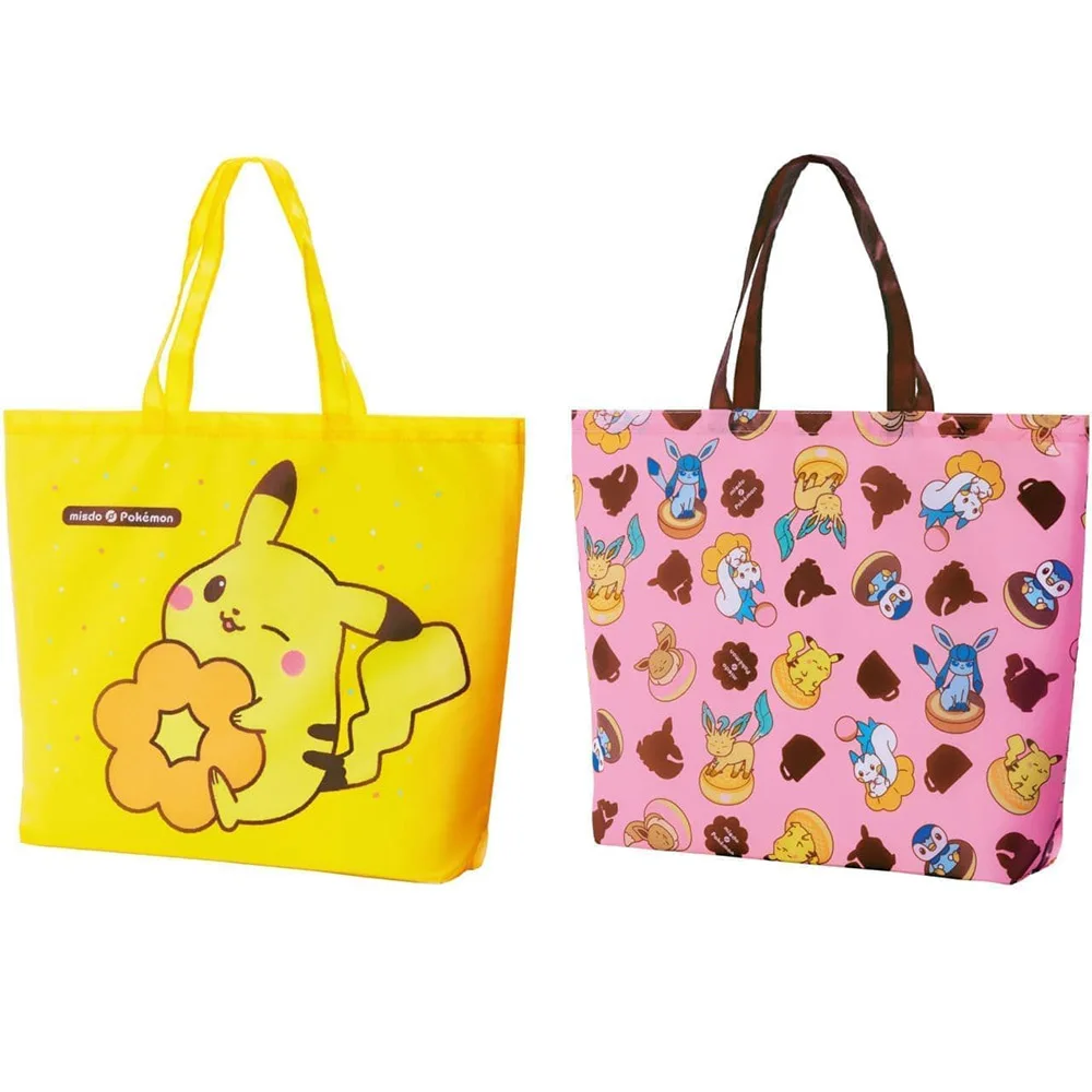 Cartoon Pokemon Canvas Handbag Toys Anime Pokemon Lucky Bags Pikachu Eevee Piplup Leafeon Glaceon Pokemon Canvas Shopping Bags