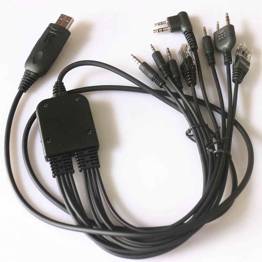 8 In 1 Komputer USB Kabel Pemrograman untuk Kenwood Baofeng UV-5R BF-888S untuk Motorola Yaesu Icom Handy Walkie Talkie Mobil radio CD