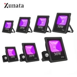 AC85-265V UV Motion Sensor LED Floodlight High Power Ultraviolet Waterproof Fluorescent Flood Light Stage Lamp for Bar Party