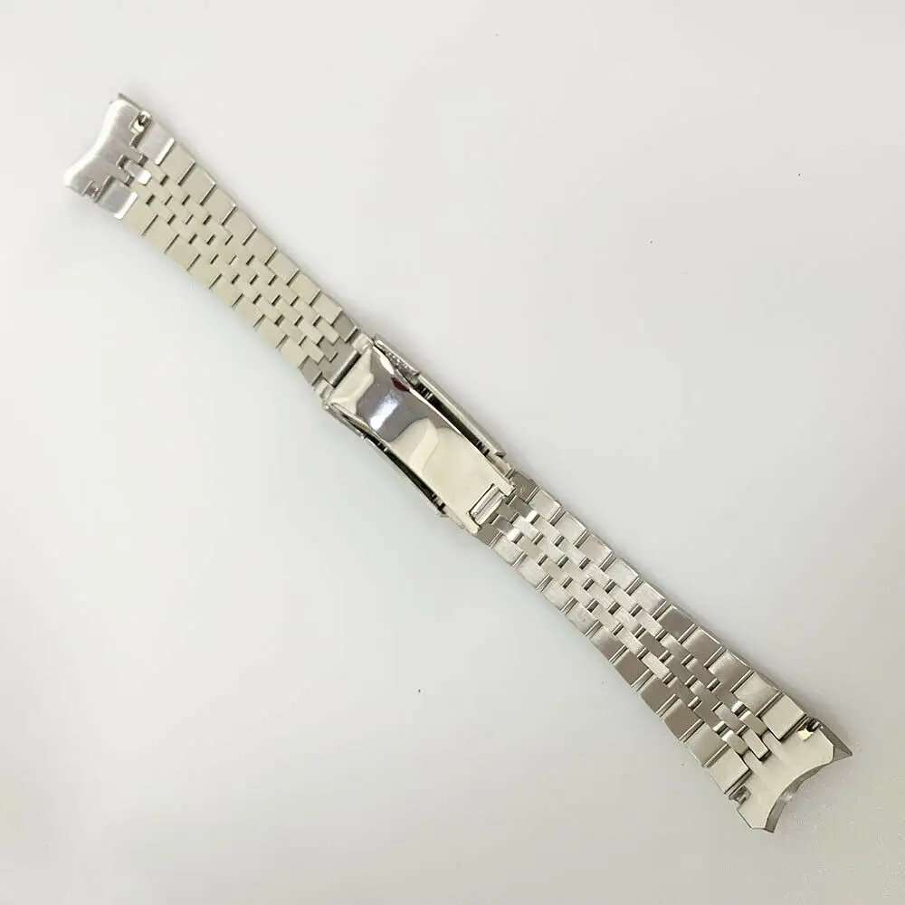 CARLYWET 22mm 316L Steel Solid Curved End Screw Links With Oyster Clasp Jubilee Bracelet Watch Band Strap For Seiko 5 SRPD53K1