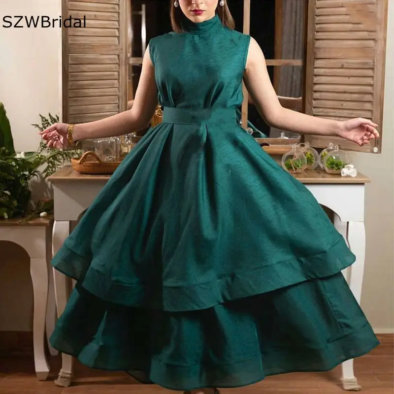 

Custom made Satin Green Ball gown evening dresses women Party Night abendkleider 2025 Robe de soiree caftan mariage Evening gown