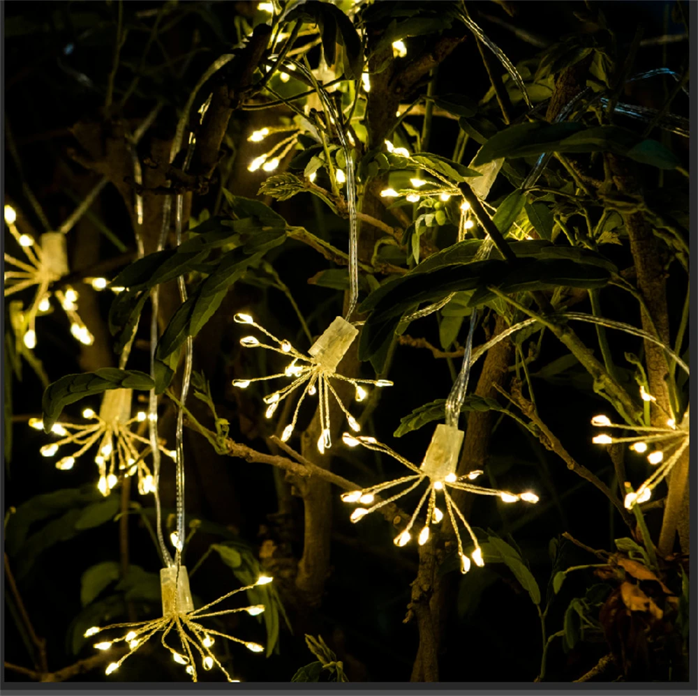 Imagem -06 - Led Dandelion Garland Luz Natal Fairy Lights String Usb Bateria Solar Powered Casamento Feriado Decoração de Festa 20050leds