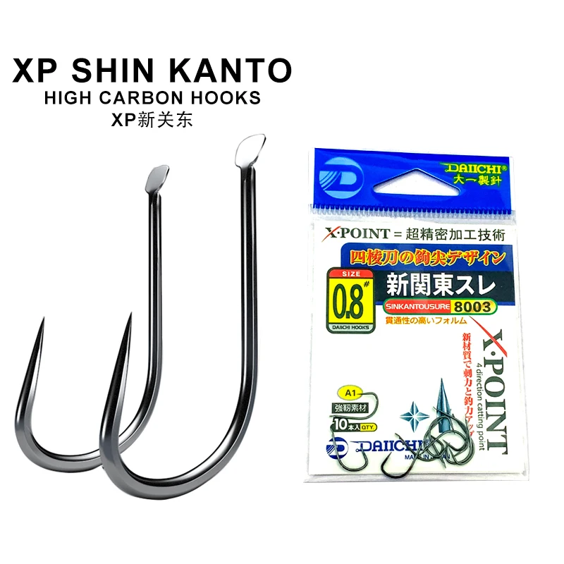 XP SHIN KANTO 10pcs/lot Iseama Circle Carp Eyed Fishing Hook Japan Fishhooks Single Jig Hook High Carbon Fishing Accessories