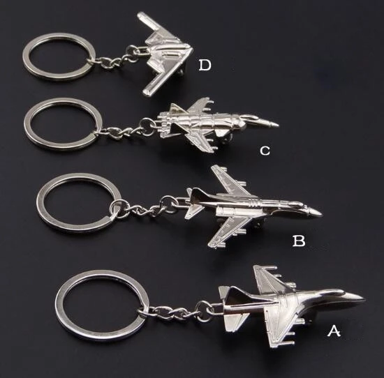 

4 styles of aircraft key chain creative metal aircraft personalized pendant activity small gift
