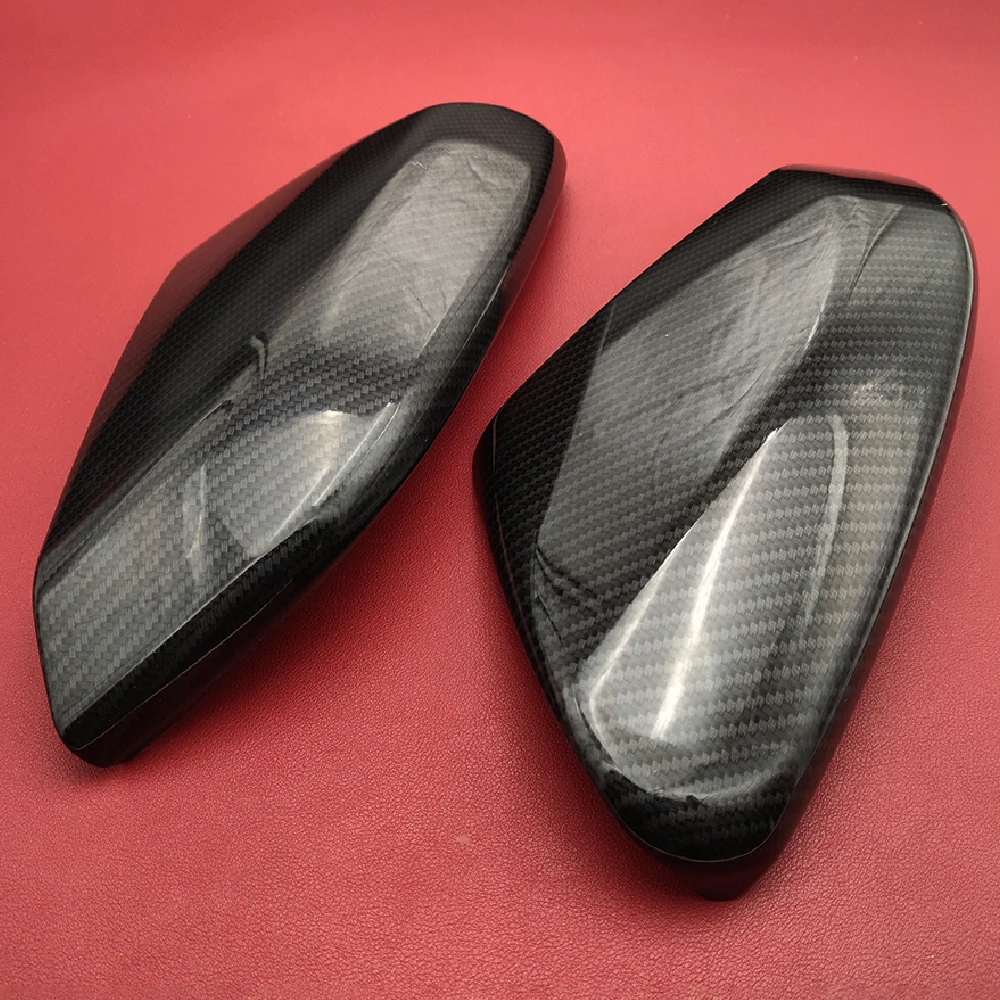 ABS Estilo De Fibra De Carbono Espelho Retrovisor Asa Decoração Tampa Cap, Side Shell Trim, Fit para Honda Civic 10th 2016-2018, 2pcs