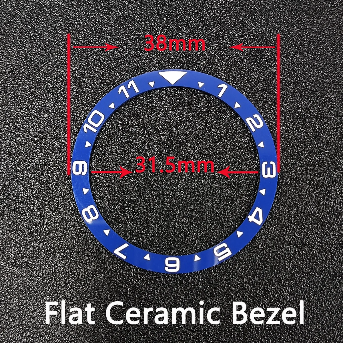 Flat Ceramic Bezel Insert 38mm*31.5mm Modify for Watch   Replacement Watch Parts Luminous Ring Stickers