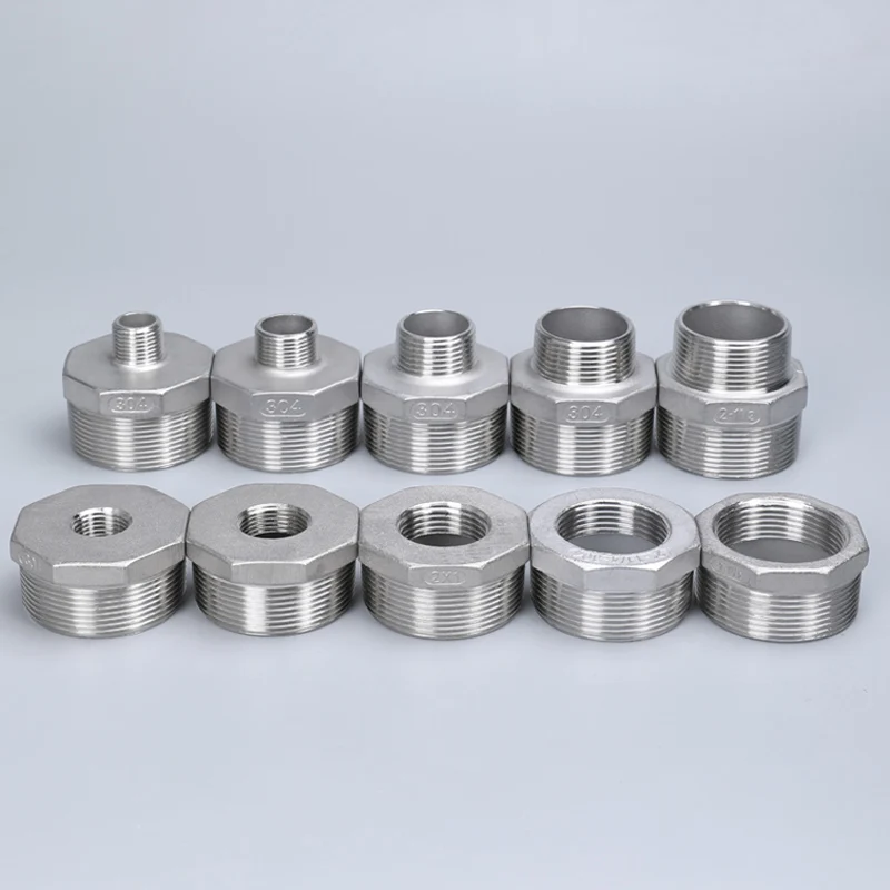 

Stainless Steel Hex Nipple Fitting Coupler Adapter 1/2" 3/4" 1" BSPT Male to Male Thread For Water Oil Gas Connector