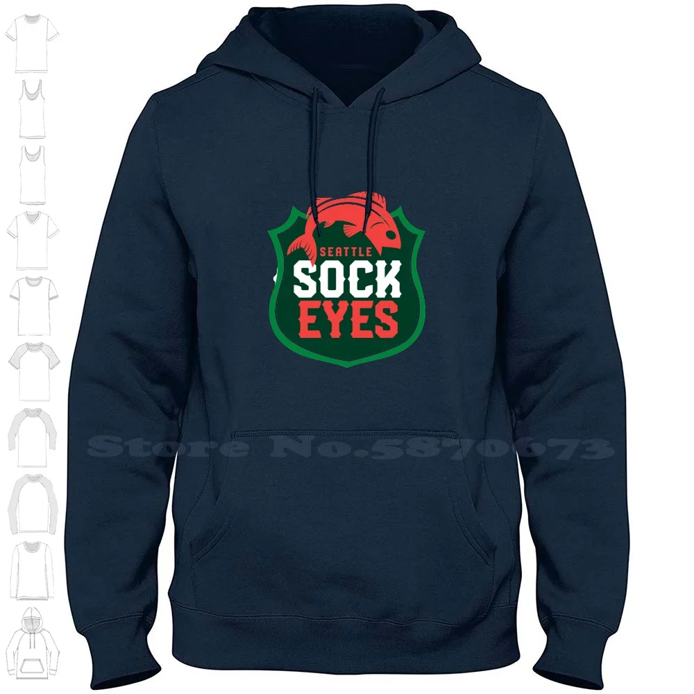 Seattle Sock Eyes 100% Cotton Hoodie T-Shirt Portland Sockeyes Coffee New Team Puck 2019 Crosby Fish Seattle Hockey