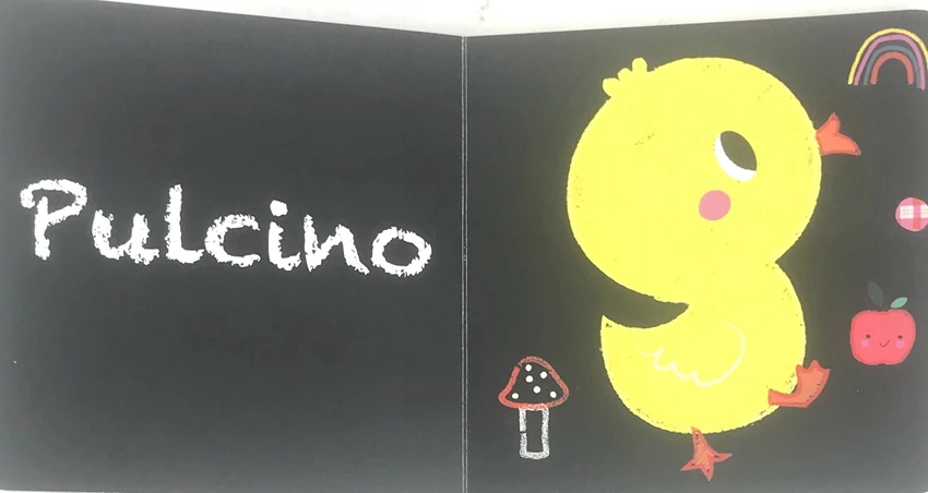 Livre italien pour parents et enfants, 2 livres aléatoires, éducation précoce, image mignonne, connaissance des mots, livre en carton, âge 0-3 ans