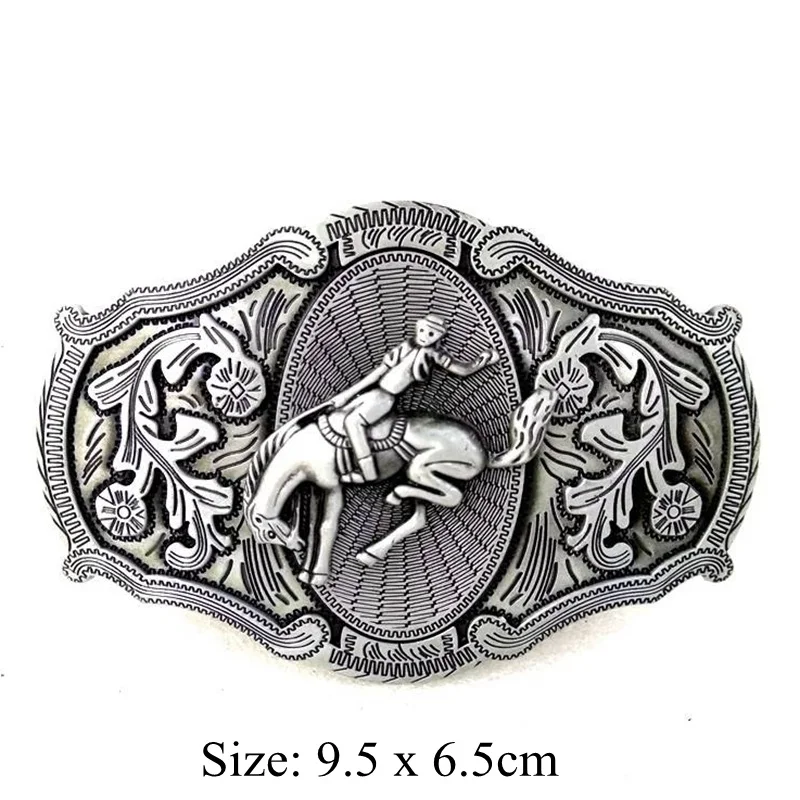 Black PU Leather Men Belt for Casual Jeans with Rodeo Horse Rider Cowboy Western Metal Belt Buckle Fashion Male Accessories Gift