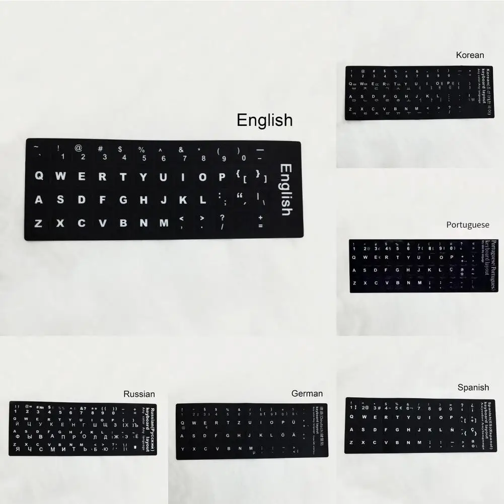 Multiple Language Keyboard Sticker Universal Frosted Protective Sticker for Keyboard Decal Sticker Cover Computer Accessories