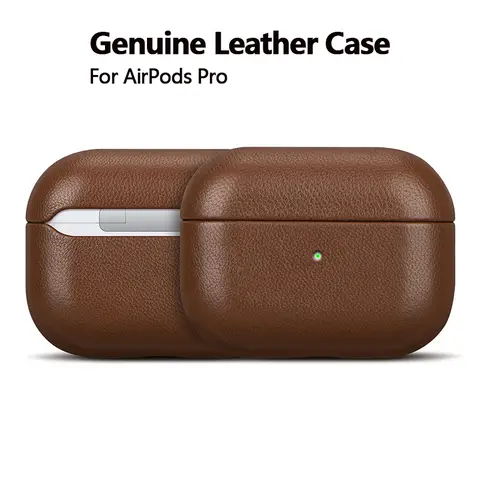 Funda de cuero genuino para Apple AirPods Pro 3, funda protectora de piel de oveja de lujo para AirPods Pro de 3. a generación, Color café 2025