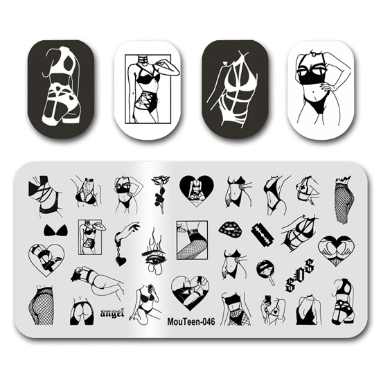 Nail Stamp MouTeen088 Cartoon Winx Sex Spirit Nail Plates Stamp King Manicure Set For Nail Art Stamping