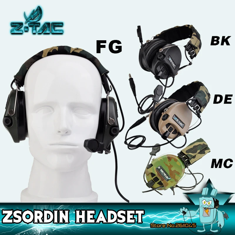 

Z TAC Tactical Headphones Sordin Active Pickup Noise Canceling Headset Airsoft Shooting Tactical Headset For Walkie-talkie