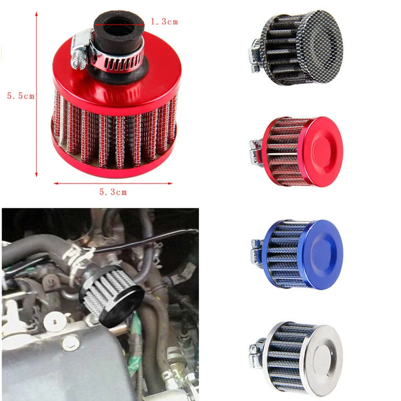 

Universal Interface Motorcycle Air Filters 12mm Car Cone Cold Air Intake Filter Turbo Vent Crankcase Breather Car Accessories