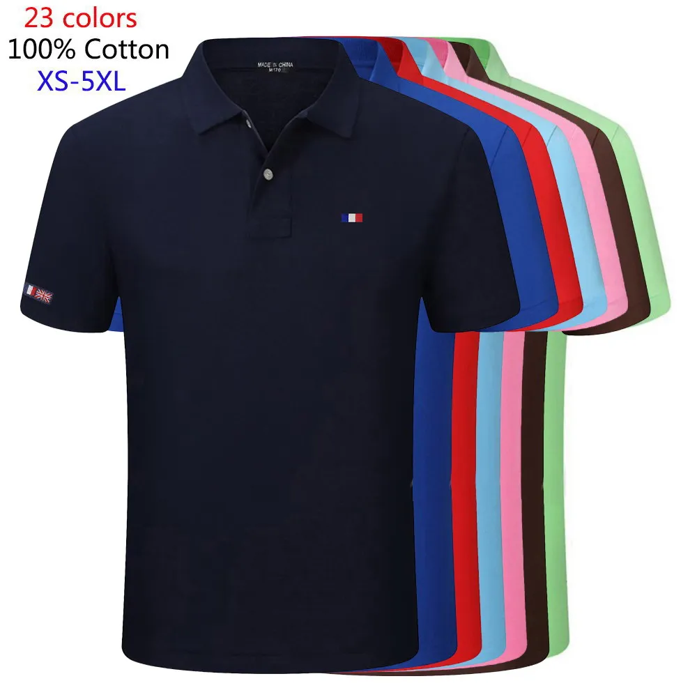 High-Quality Summer Men\'s 100% Cotton Polo Shirt Casual Sportswear Short-Sleeved Lapel T-Shirt Fit Fashion Clothing Top Shirt