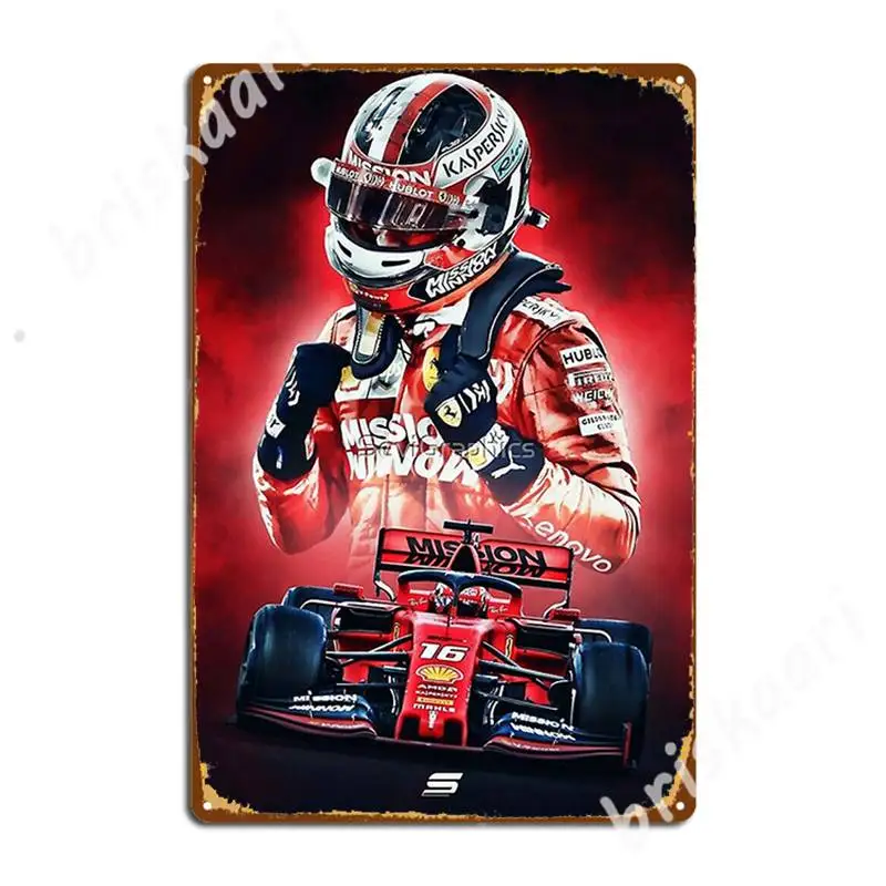 Charles Leclerc 2019 Poster (Red Version) Metal Signs Vintage Bar Cave Plaques Wall pub Tin sign Posters