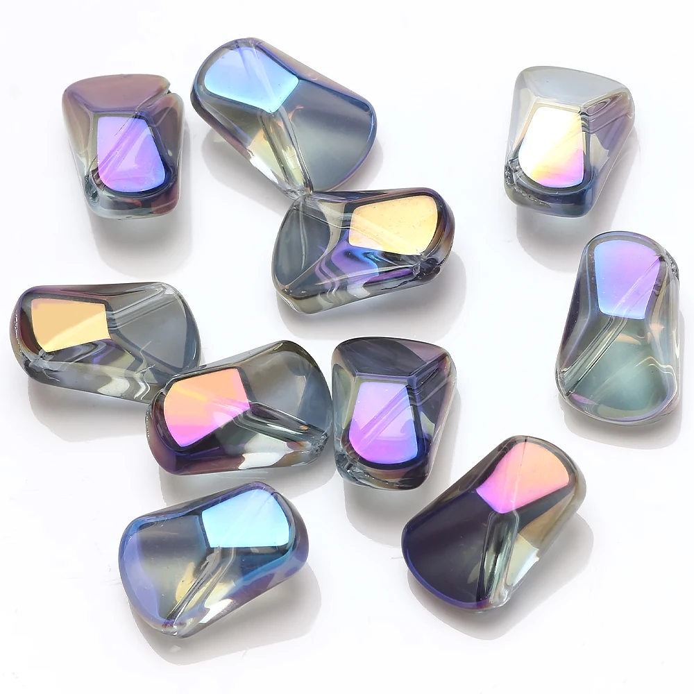 20pcs/lot 10*16 mm Natural Glass Irregular Shape Beads For Crystal Accessories Bracelet DIY Jewelry Making