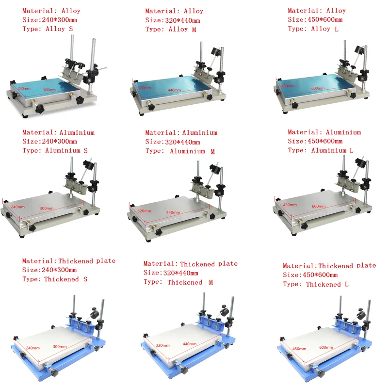 SMT steel mesh PCB screen printing stencil machine High precision Solder Paste Printer manual SMD spare parts