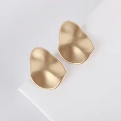Fashion Metal Simple Geometry Irregular Round Shape Earrings Ladies' Elegant Ear Stud Earrings