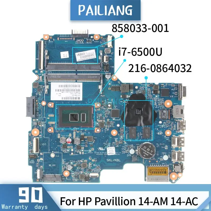 

858033-501 For HP Pavillion 14-AM 14-AC 6050A2822501 858033-001 SR2EZ 216-0864032 Mainboard Laptop motherboard DDR3 tested OK