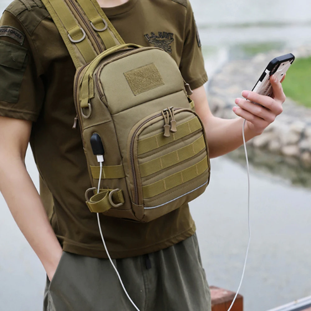 Outdoor  Shoulder Bag Sports Climbing Backpack Shoulder Tactical Hiking Camping Hunting Daypack Fishing Backpack X114D