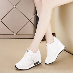 2021Vulcanized Shoes Wedges Sneakers For Women Elevator Shoes Brand Sneakers Increase Within Women Casual Shoes White Sneakers T