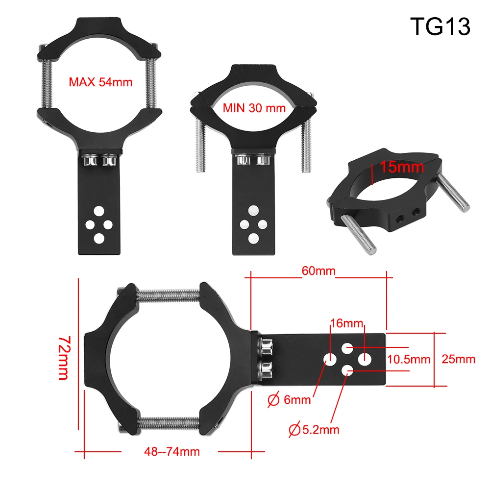 TG11/TG13 Adjustable Clamp Spotlight Holder Motorcycle Headlight Bracket Motorcycle Accessories Aluminum Alloy Universal Mount