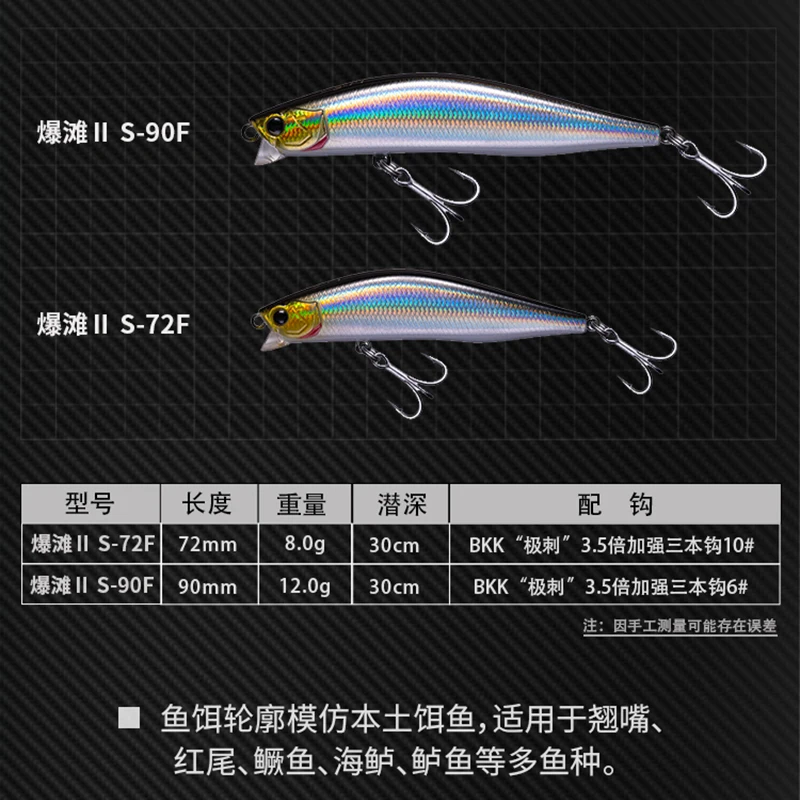 EWE Baotan2 Shallow Water Floating Minnow Fishing Lure 72mm/90mm King of the Shoals 8g/12g Isca Artificial Wobbler Fake Bait